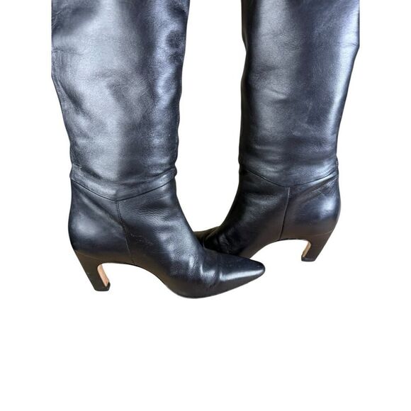 Everlane The Knee-High Banana Heel Boot in Black Leather sz 7 Women's Pull-on - Picture 4 of 16